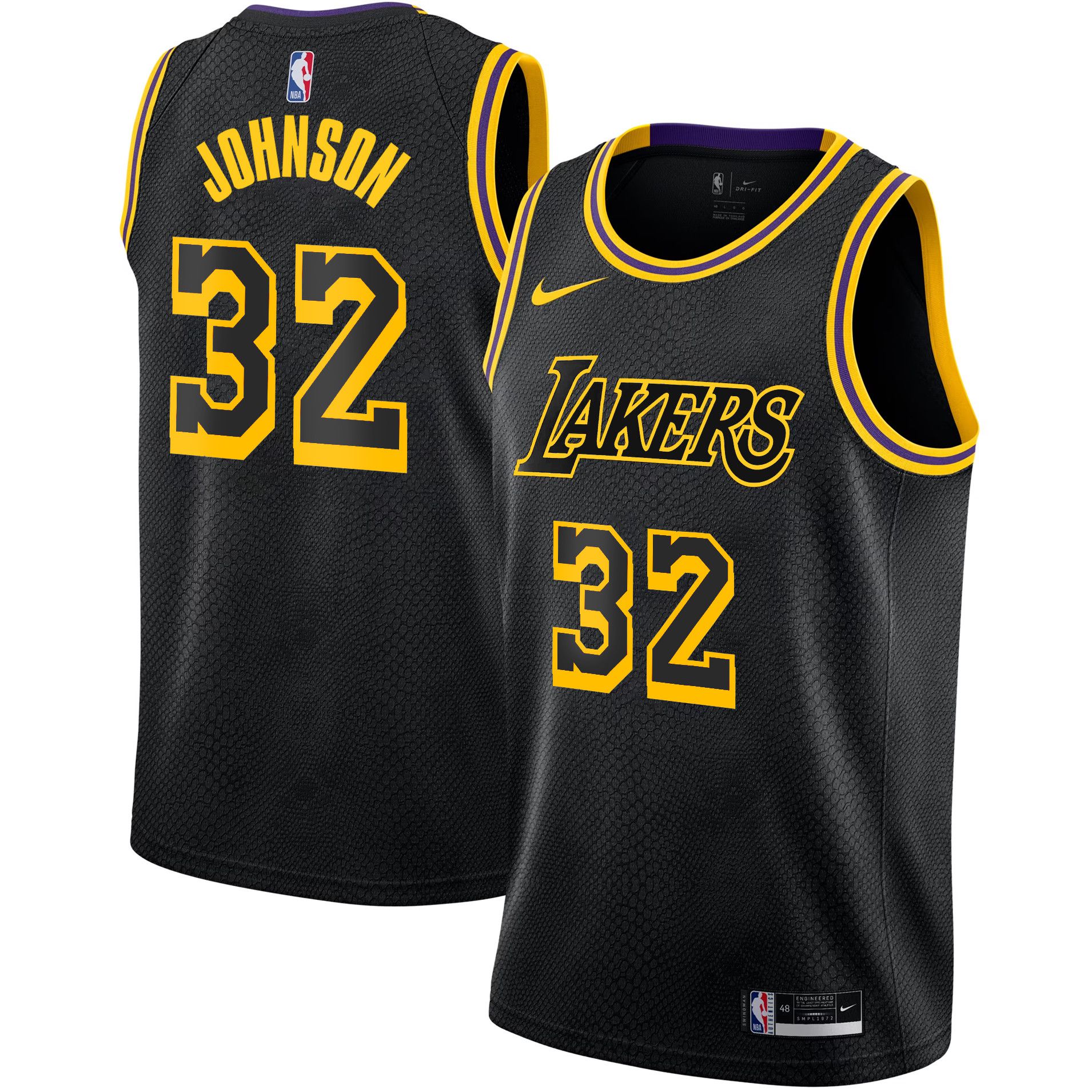 Men Los Angeles Lakers #32 Johnson Black 2025 Nike Swingman NBA Jersey